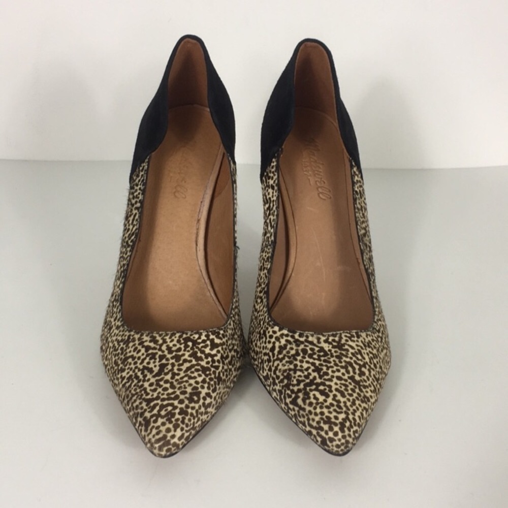 🛑🛑 SOLD!! Madewell Black Leopard Calf Hair Heels - Picture 3 of 8